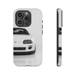 White MK4 Supra Phone Case, Retro 90s JDM Tough Cover for Car Enthusiasts
