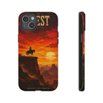Western Sunset Cowboy Phone Case | Rugged Protective Cover