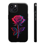 Glitch Rose Neon Phone Case Vaporwave Tough Cover
