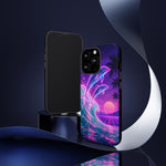 Neon Dolphin Ocean Vaporwave Art Tough Phone Case
