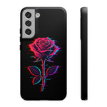 Glitch Rose Neon Phone Case Vaporwave Tough Cover