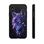 Holographic Wolf Phone Case, Fractured Prism Iridescent Cover