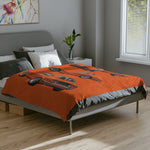 Orange Datsun 240Z Car Illustration Blanket | Vintage Sports Car Microfiber