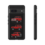 Early Bronco Phone Case Red, Three-View Truck Vector Cover