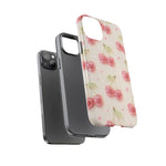 Pink Cherry Pattern Phone Case | Cute Retro Fruit Design