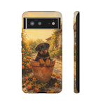 Rottweiler Puppy in Flower Pot Tough Case | Floral Dog Phone Cover