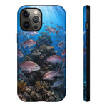 Snapper Reef Phone Case, Sunlit School Ocean Fishing Tough Cover