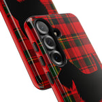Scottish Terrier Silhouette Plaid Art Tough Phone Case