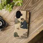 Zen Garden Cat Phone Case, Sand Spiral Japanese Art Cover