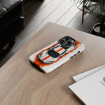 Z06 C8 Phone Case, White Top-Down Painterly Stripe Cover