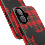 Scottish Terrier Silhouette Plaid Art Tough Phone Case