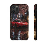 Red FD RX-7 Blossom Alley Tough Phone Case - Rain-Slicked Night