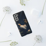 Turkish Van Swimming Cat Tough Case | Whimsical Night Pond, Lily Pads, Ducks