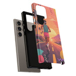 Retro Runner Sunset phone case | 80s Vaporwave jogging design