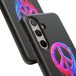 Glitch Peace Sign Phone Case, RGB Melt Digital Art Tough Cover, Gift