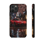 Red FD RX-7 Blossom Alley Tough Phone Case - Rain-Slicked Night