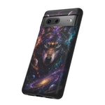 Cosmic Wolf Phone Case, Galaxy Nebula Portrait Tough Cover, Gift