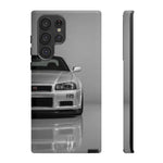 Silver Skyline Phone Case, R34 GTR 90s JDM Legend Tough Cover for Men Gift