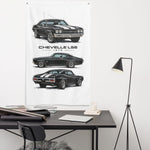 1970 Chevelle SS LS6 Black Banner 34x56 Garage Man Cave Wall Decor Gift