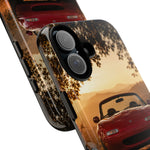 Miata Phone Case, Red JDM Roadster Golden Hour Trail Cover, Gift
