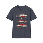 1982 Chevy K10 Silverado Red Pickup T-Shirt | Trio Truck Illustration