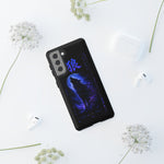 Glitch Wolf Howl Art Tough Phone Case - Blue Violet