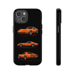 C3 Corvette Art Phone Case Orange, Three-View Vector Cover, Gift