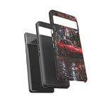 Red FD RX-7 Blossom Alley Tough Phone Case - Rain-Slicked Night