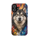 Alaskan Malamute Portrait Tough Phone Case - Vivid Paint Splatter