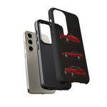 C4 Corvette Art Phone Case Red, Three-View Vector Cover, Gift
