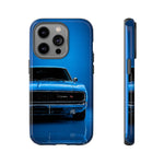 Muscle Car Phone Case Blue 68 Charger RT, Retro Tough Cover for Men