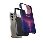 Neon Vaporwave Moonphone Case | Retro 80s Grid Sunset Phone Case