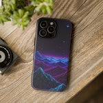 Retro Neon Mountains Phone Case | Vaporwave Galaxy Landscape