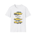 Yellow 1955 Chevy Bel Air T-Shirt | Vintage Classic Car Trio Illustration