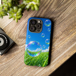 Bubbles Over Grass phone case | Tough Cover