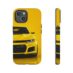 Yellow Camaro Phone Case, ZL1 American Muscle Car Tough Cover for Chevy Owners