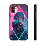 Anime Girl Phone Case Teal, Neon Kanji Calm Gradient Tough Cover