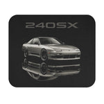 240SX Drift Car Mouse Pad – Silver JDM Coupe Art, Non-Slip Rubber Base, 9.5x7.9 in