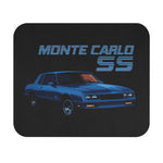 Monte Carlo SS Muscle Car Mouse Pad – Blue 80s Coupe Art, Non-Slip Rubber Base