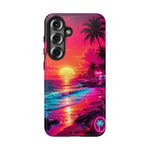 Neon Sunset Beach Radiant Vaporwave Phone Case – Tropical Aesthetic