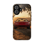 Miata Phone Case, Red JDM Roadster Golden Hour Trail Cover, Gift