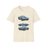 Blue Classic 1967 Corvette Convertible T-Shirt | Sports Car Illustration