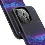 Retro Neon Mountains Phone Case | Vaporwave Galaxy Landscape