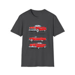 1955 Fairlane Sunliner Classic Car T-Shirt | Vintage Red Convertible