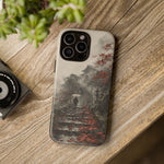 Autumn Temple Steps phone case | Japanese watercolor landscape cover