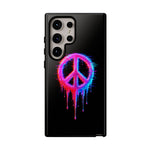 Glitch Peace Sign Phone Case, RGB Melt Digital Art Tough Cover, Gift