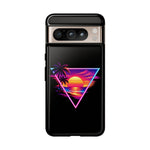 Synthwave Sunset Triangle Phone Case Retro Vaporwave Case