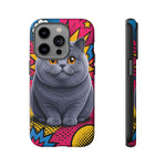 British Shorthair Round Pop Art Tough Phone Case