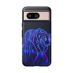 Neon Blue Tiger phone case | tough protective cover