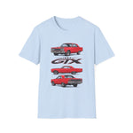 1967 Red GTX Muscle Car T-Shirt | Classic Auto Vintage Trio Tee